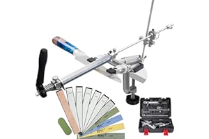 CWOVRS Knife Sharpening System, RX-009 Precision Knife Sharpener, 360° Flip Rotation, Fixed-Angle & Adjustable Knife-Clip Kni