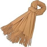 CBC Crown Women's Pashmina Shawl and Wrap, 78 x 26 inches, Soft Cashmere-like Feel Scarf, Black, Navy