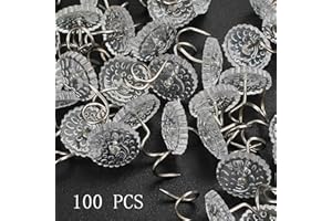 AOUKAR Upholstery Tacks Headliner Pins - Bed Skirt Pins or Holders Twist Sheet Furniture Sofa Dust Ruffle Carpet Pins for Slipcovers Sofa Cover Push Pin Holder Screws Nails Fasteners (100)
