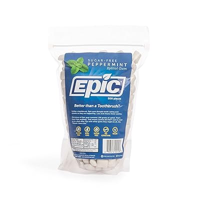 Epic Dental 100% Xylitol Sweetened Gum (Peppermint, 500-Count Bulk Bag)