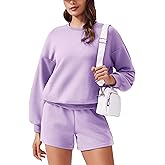 PINSPARK Two Piece Sets for Women 2024 Fall Outfits Sweatsuit 4 Pockets Sweat Short Sets Casual Matching Set Travel Tracksuit