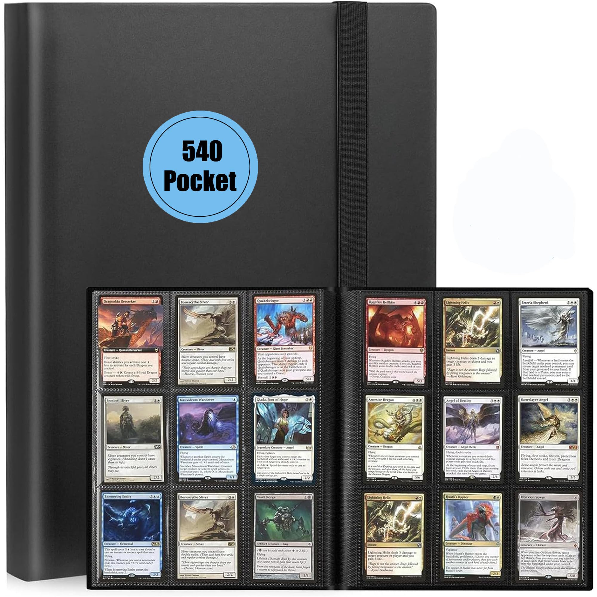 9 Pocket Trading Card Binder, 540 Pockets Collectible Trading Card Album, Sports Card Binder for Standard Cards, Side Loading Card Folder for MTG/TCG/Football/Game Cards Black — image 1