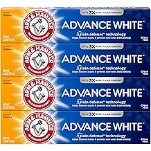 ARM &amp; HAMMER Advance White Toothpaste, Teeth Whitening Baking Soda Toothpaste with Stain Defense Technology and Fluoride, Cle