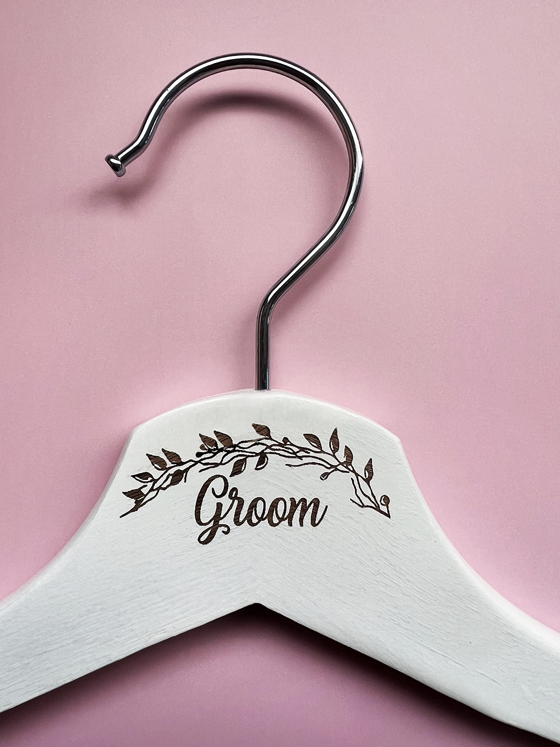 Wooden Wedding Coat Hanger. Laser Engraved Bridal Hangers. Wedding Day Gift. Wedding Day Anniversary Hanger Gifts (Groom)