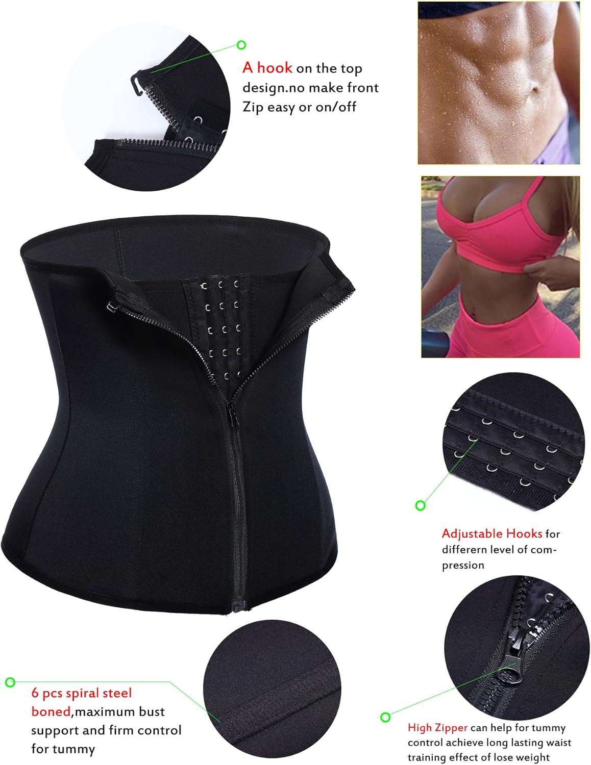 waist shaper with zipper