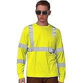 A-SAFETY Safety Shirt,High Visibility Work T Shirt Long Short Sleeve Class 3 (XS-6XL)