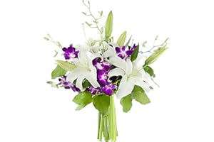KaBloom PRIME NEXT DAY DELIVERY - Fall Collection - Elements of Style with Lilies and Orchids.Gift for Birthday, Get Well, Thank You, Valentine, Mother’s Day Fresh Flowers