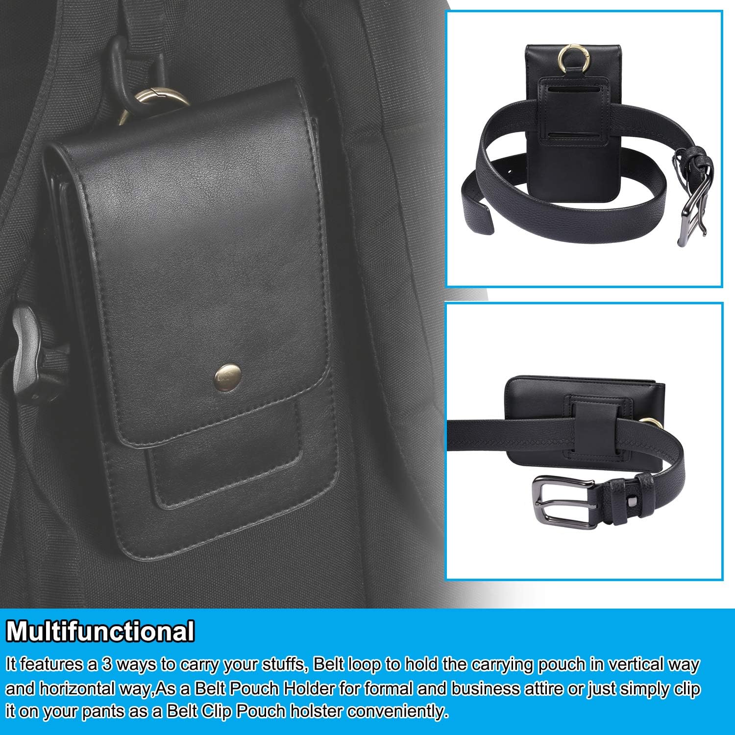 ZORSOME Premium Leather Belt Holster Phone Holder with Clip for Galaxy Note 20,note20 Ultra,S23+,S24 S23 Ultra,S21/S20 Ultra,A53 5G,A24 - Image 3