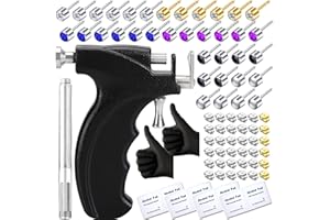 ZYGC Professional Ear Piercing Gun Kit with 18 Pairs of CZ Stones Stud Earrings and Pro Black Ear Piercing Gun 8 Alcohol Pads for Salon and Home Use