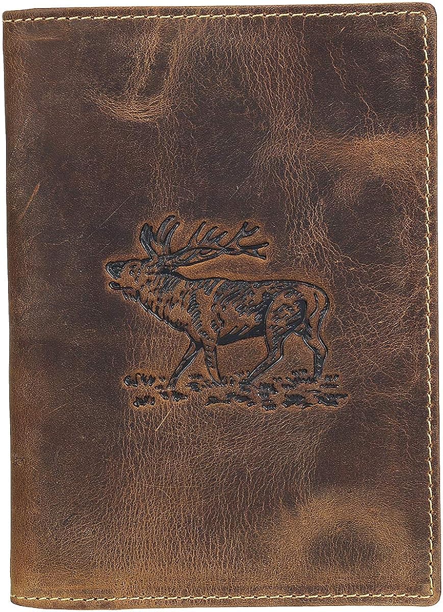 Greenburry Vintage deer identity card case leather 12 cm, Brown, Unique Size