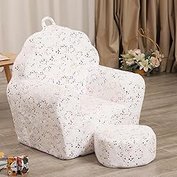 MOMCAYWEX Kids Sofa with Ottoman, Shell-Like Sofa