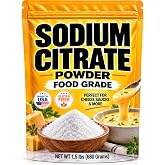 Sodium Citrate Powder 1.5 lbs, Food Grade for Cooking, Cheese Emulsifier | Perfect for Queso, Nacho Cheese, Mac &amp; Cheese, Smooth Cheese Sauces, Molecular Gastronomy, Heat Stable, No Clumping