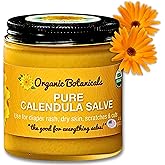 Organic Botanicals Pure Organic Calendula Salve Healing Balm - Calendula Cream Healing Hand Salve Ointment from Local Organic Calendula Flowers, Calendula Gel Eczema Ointment, Certified Organic 4 Oz