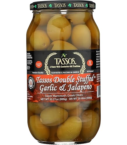 Amazon.com : TASSOS Jalapeno Stuffed Olives, 12.73 OZ : Grocery