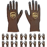 WORKER THREADS UPS Gloves Brown w/Grip & Thumb Touch Screen Sensitivity (10 PACK) United Parcel Service Uniform Gear UPS Logo