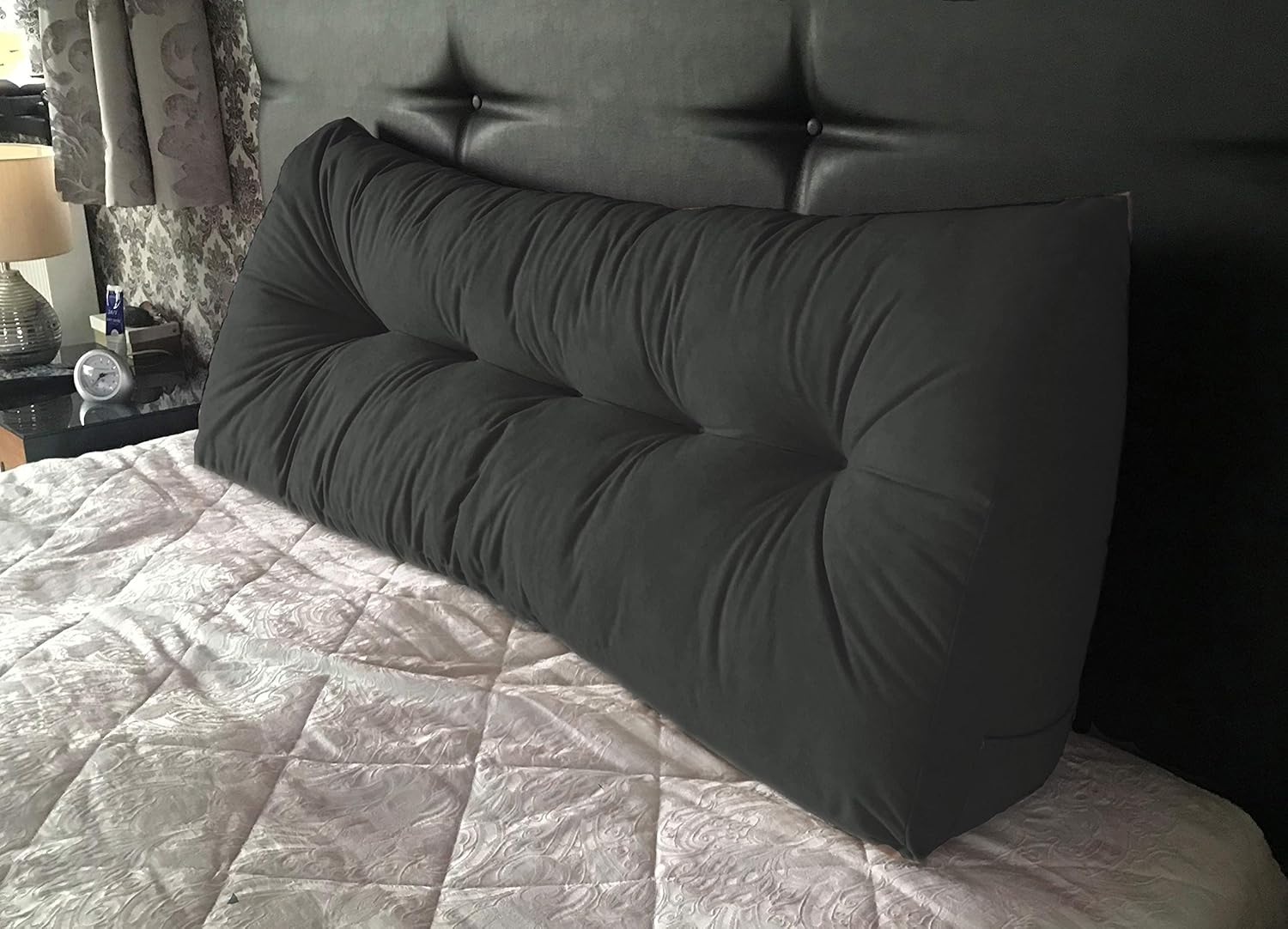 Lancashire Textiles Faux Suede Triangular Wedge Cushion Headboard