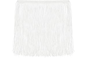 uxcell 5 Yards 8 Inch Chainette Fringe Trim Tassel Sewing Trims Polyester Fringe Ribbon for DIY Sewing Crafts Clothing Lamp S