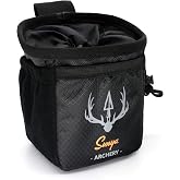 SUNYA Archery Bow Release Pouch | Finger Tab Bag, Multiple Pockets for Archery Aids Accessories, Fit for Arrow Quiver Belt with Quick Drawstring Closure