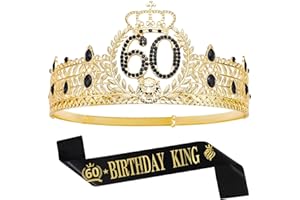 JITINX Birthday King Crown and Sash, Gifts for Men. Birthday Party Decoration for Men