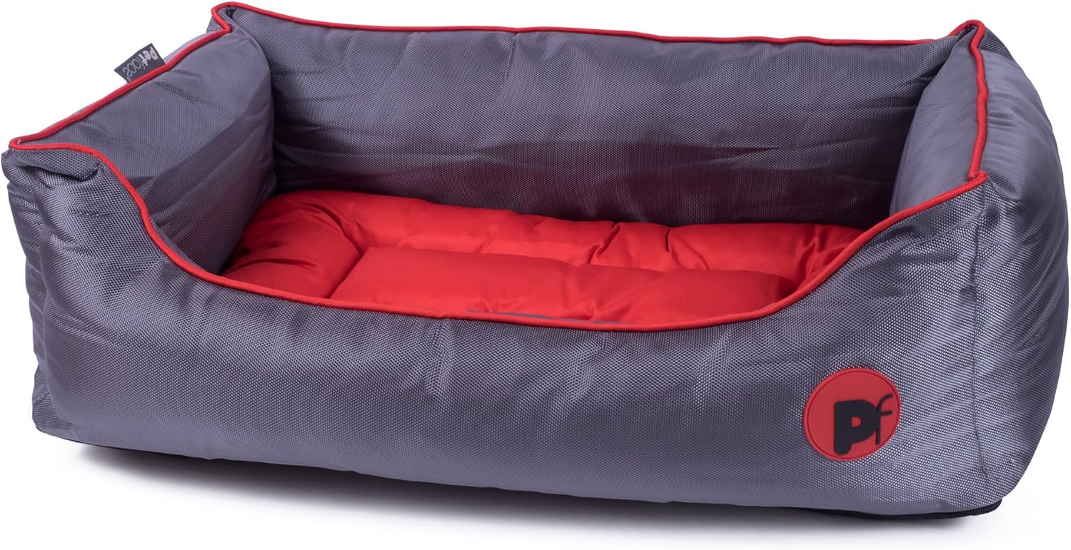 Petface Oxford Square Dog Bed, XLarge, Red Pet Supplies
