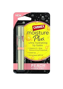 Carmex Moisture Plus Ultra Hydrating SPF15 Peach Sheer Tint Finish Lip Balm 2g