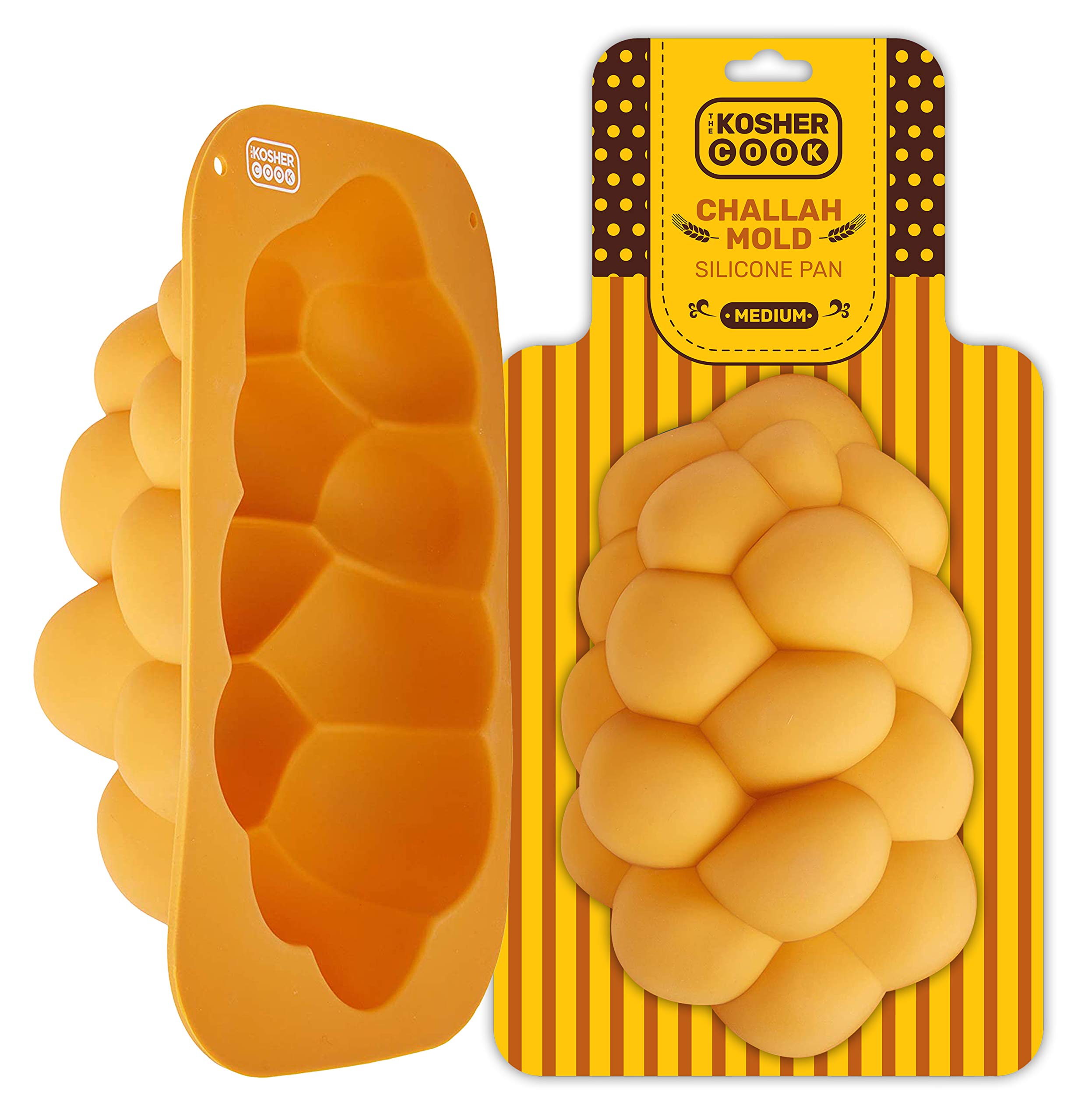 The Kosher Cook Silicone Braided Challah Pan - Perfect Challah Bread Braid Baking Mold, No Shaping Required - Medium