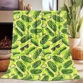 Pickle Blanket for Women, Super Soft Funny Green Pickle Stuff Throw Blanket Gifts for Women Men Kids Girls Boys, Warm Cozy Fuzzy Plush Fleece Flannel Pickles Decor Blankets 50"X40" for Couch Bedding