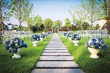 Amazon Com Laeacco Garden Wedding Backdrop 7x5ft Vinyl Royal