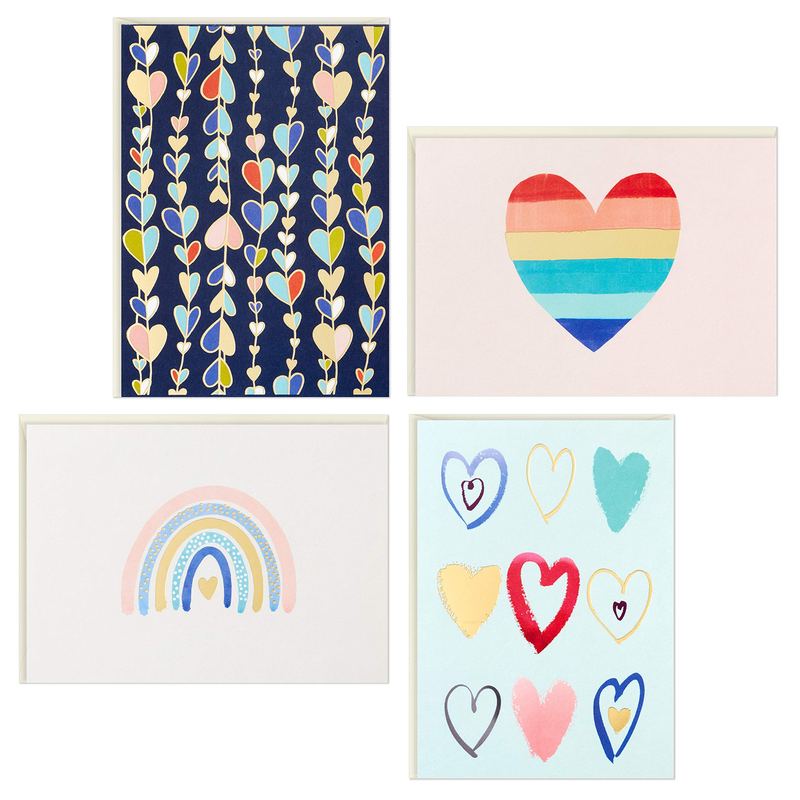 Hallmark Valentine's Day Cards for Kids, Hearts & Rainbows (24 Blank Cards with Envelopes) for Birthdays, Back to School, Any Occasion