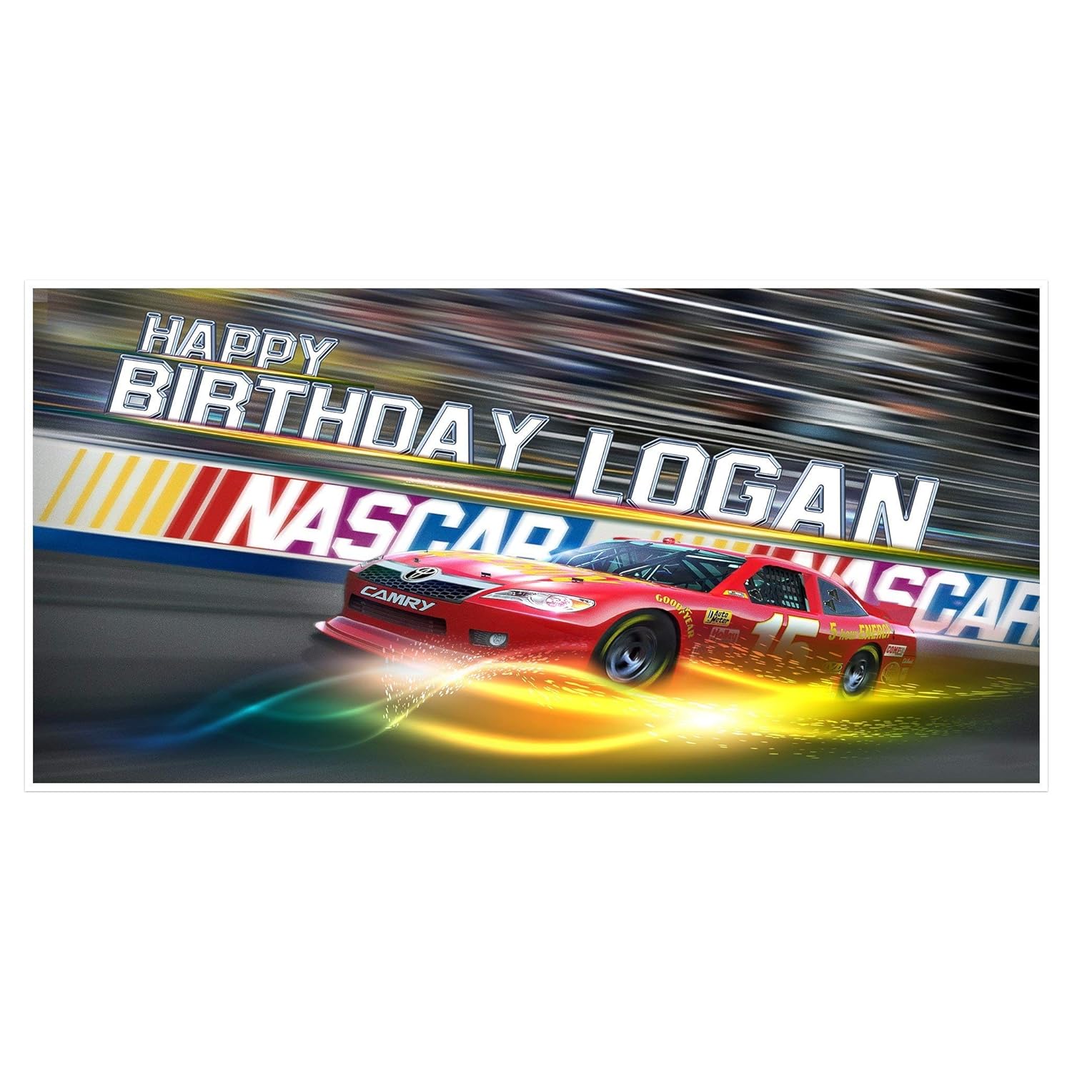 Amazon Com Nascar Speed Personalized Happy Birthday Banner Handmade