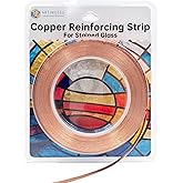 ARTIMUSES Copper Reinforcing Strip for Stained Glass,5/32" Wide,65 Feet