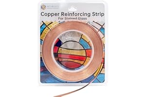 ARTIMUSES Copper Reinforcing Strip for Stained Glass,5/32" Wide,65 Feet