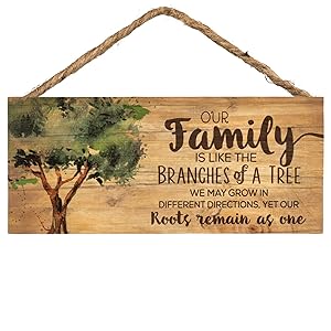 P. Graham Dunn Our Family Like Branches on a Tree 5 x 10 Wood Plank Design Hanging Sign