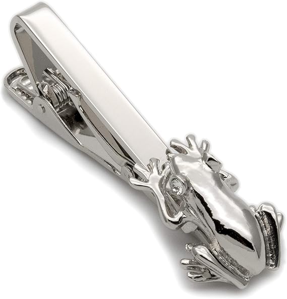 Amazon Co Jp Amanogawa ネクタイピン タイピン タイバー カエル 蛙 おもしろ かわいい スワロフスキー シルバー 服 ファッション小物