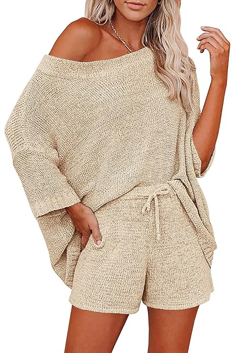 Sweater Sets Off Shoulder Knit 
