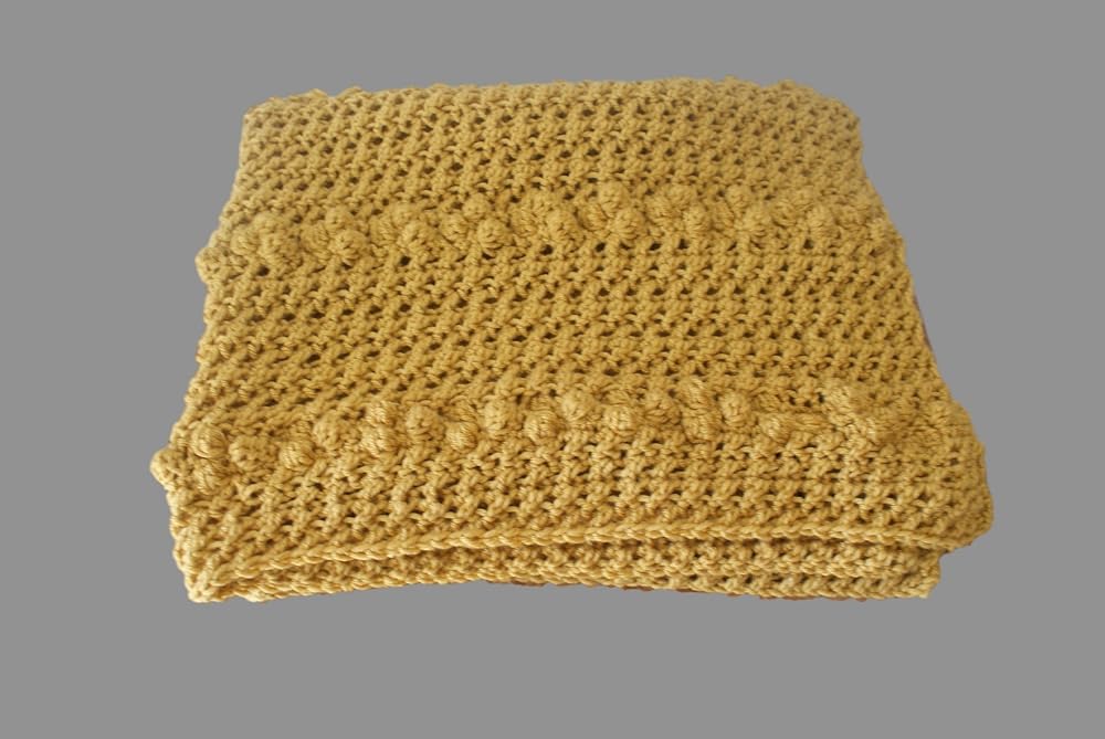 Crochet Baby Afghan, Gold Blanket, Gold Afghan, Doll Afghan, Baby Blanket Boy