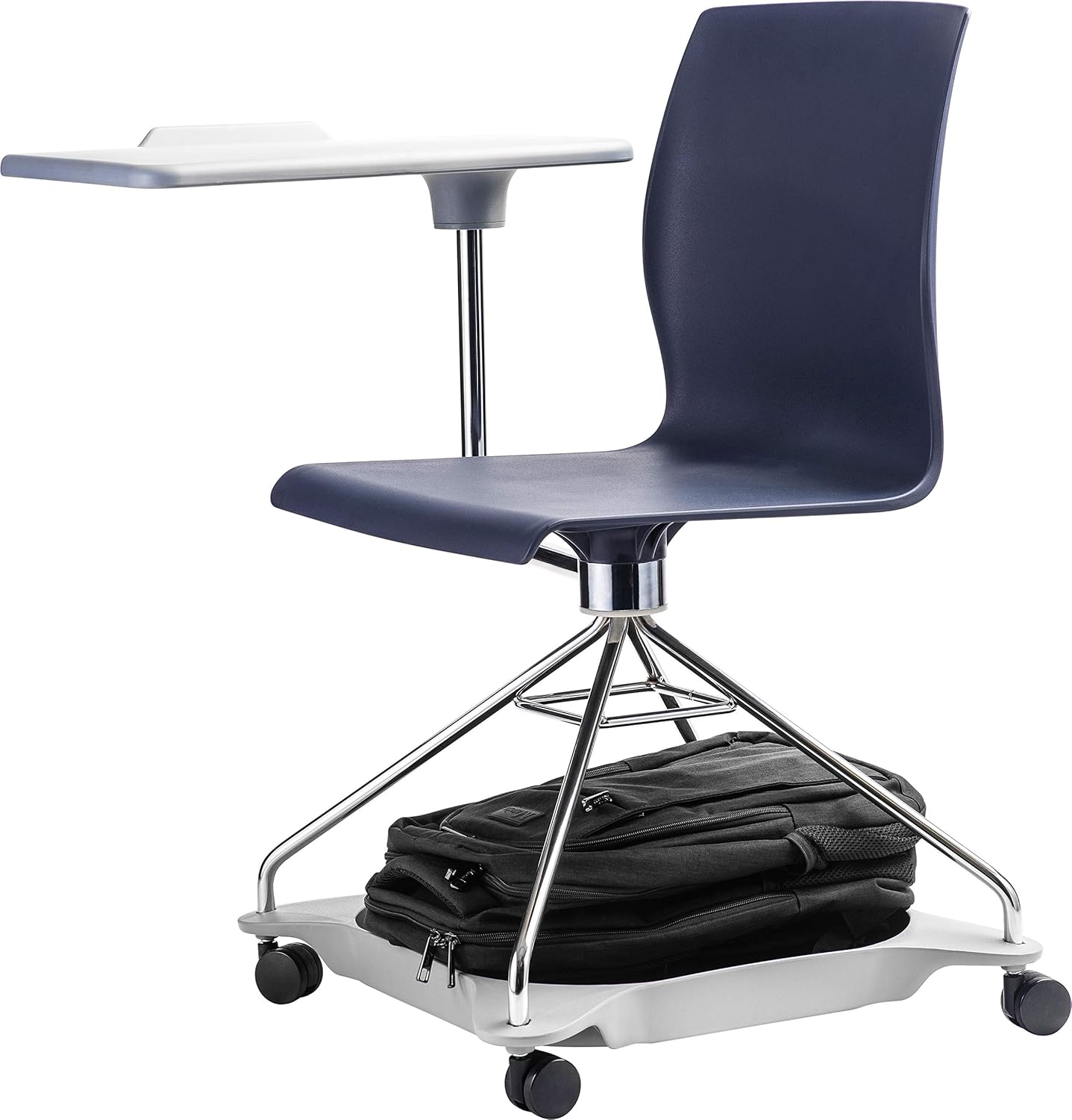 National Public Seating Mobile Chair with Tablet Arm and Storage, Blue: Industrial & Scientific