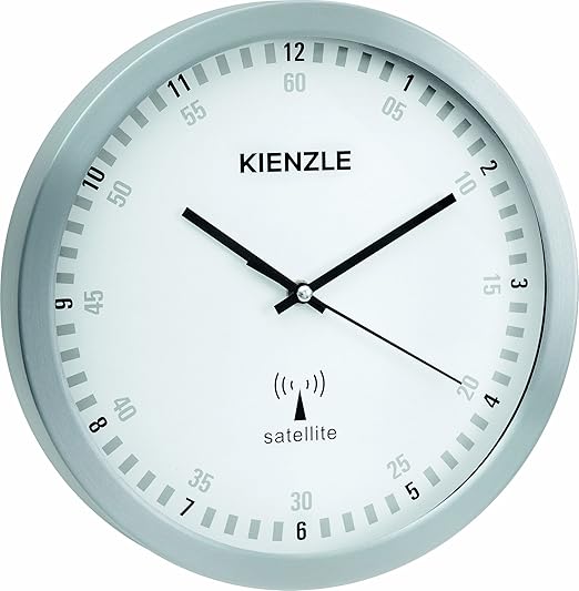 Kienzle V86141110055 Quartz Wall Clock Radio Controlled Aluminium