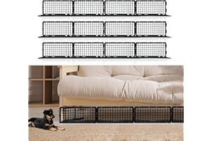 KEOHOLI 12 Pack Under Couch Blocker,Under Bed Blocker for Pets Plastic Stopper,Couch Guards Gap Bumper Stop Things Going Under Bed or Sofa Couch(6.6" H x 14.5" L)
