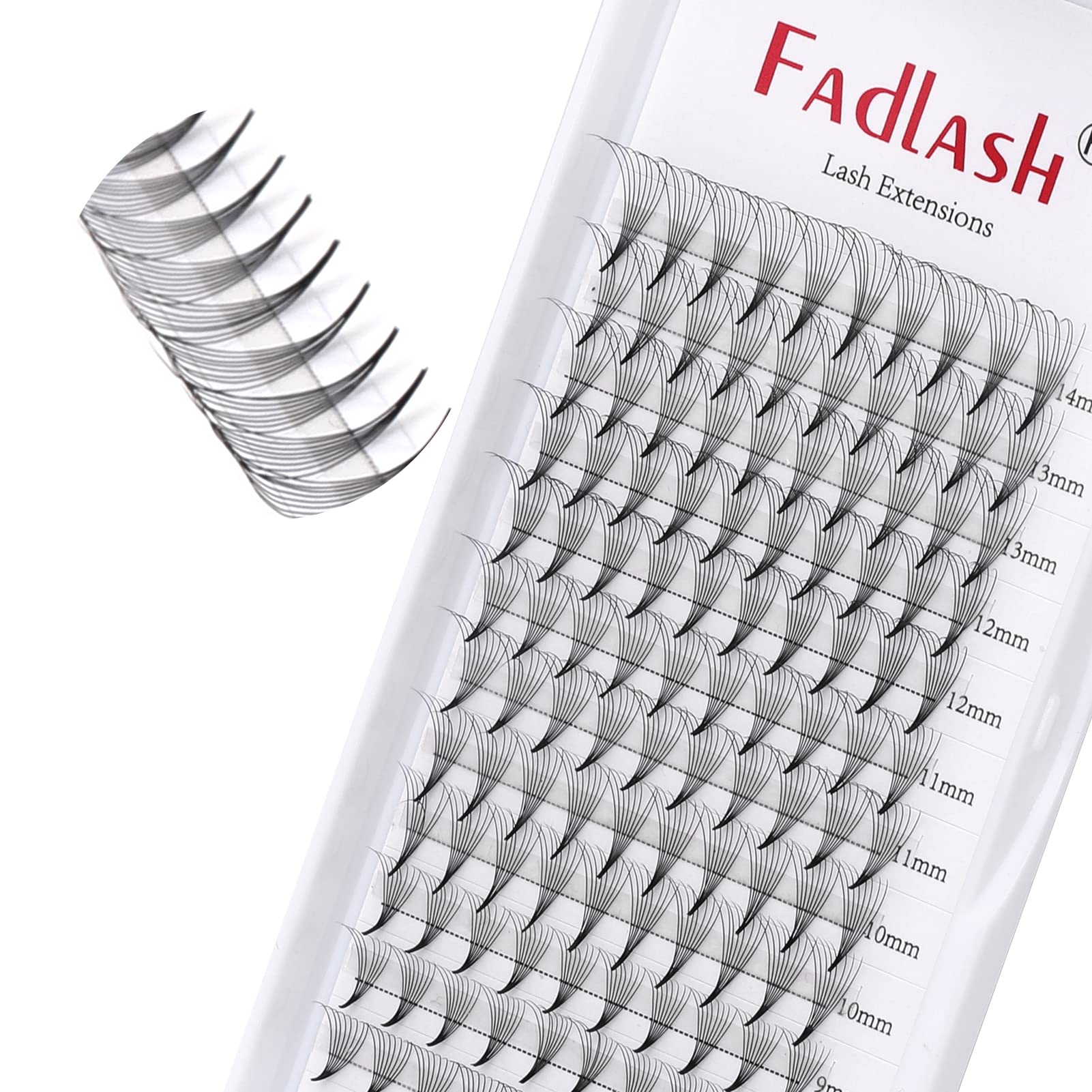 FADLASH Pre-Made Russian Lashes 8D 0.07mm D Curl 8~14mm Mixed Trays Premade Fan Lashes