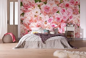 Komar 8937 368 X 254 Cmrosa Fleur Rose Floral Papier Peint Rose Lot De 8