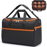 Football Ball Bag, Fits 6 Official Size Footballs, 900D Oxford Carry Bag | Removable 2x3 dividers, front and side pockets, padded handles and adjustable shoulder strap for coaches, teams and practice