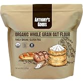 Anthony's Organic Whole Grain Oat Flour, 4 lb, Gluten Free, Non GMO, Non Irradiated, Finely Ground, Vegan