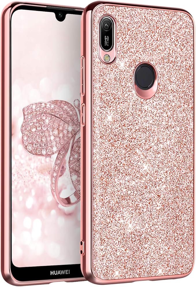 BENTOBEN Huawei Y6 2019 Case, Huawei Y6 Case Glitter, Ultra Slim Dual