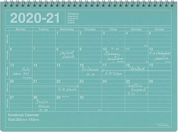 Amazon B5変型 ノートブックカレンダー M ミント 年4月から21年3月対応 sdr 手帳 カレンダー 文房具 オフィス用品