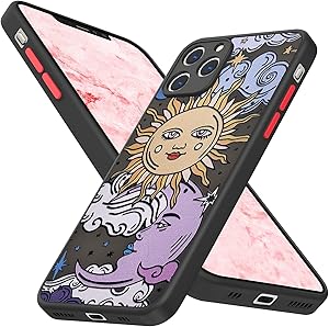 LNUOBP Compatible with iPhone 11 Pro Max Case for Women Girls, [3D Sun Moon Cartoons][Protect Camera][Support Wireless Charger] Clear Frosted Soft Bumper Silicone Slim Cute Case for iPhone 11 Pro Max