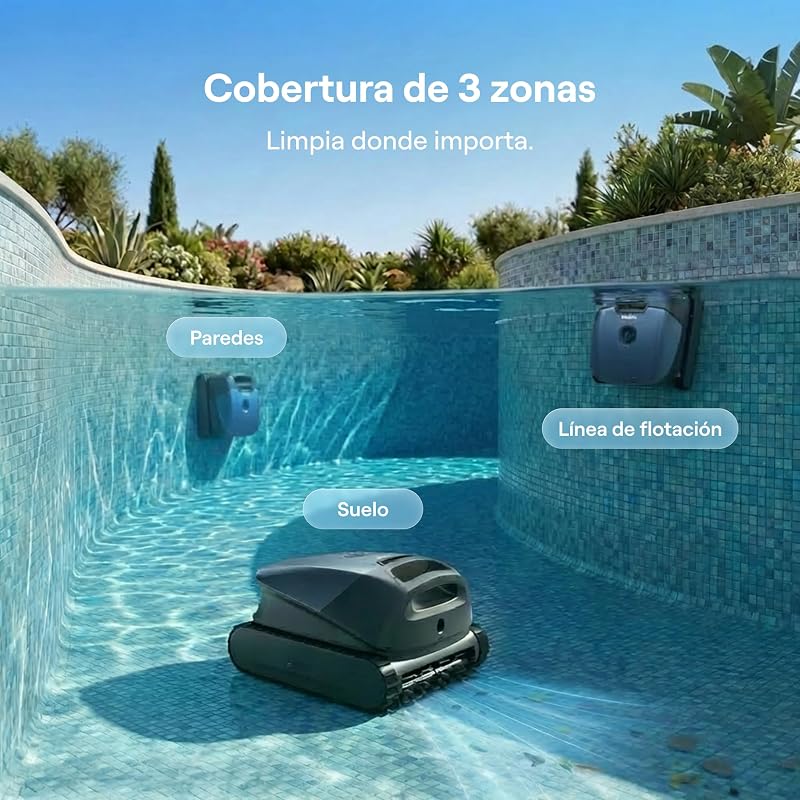 Sora 10 limpador de piscinas, paredes, flutuação, azul marinho