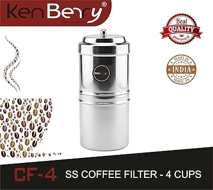 KenBerry CF-4 Coffee Filter 4-Cups (Silver)