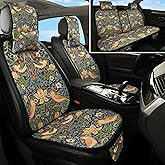 Zythracz Car Seat Covers Set,5-Seat Full Set with Headrest,William Morris Design Honeycomb Knit Fabric,Breathable&All-Season Universal Automotive Seat Protectors
