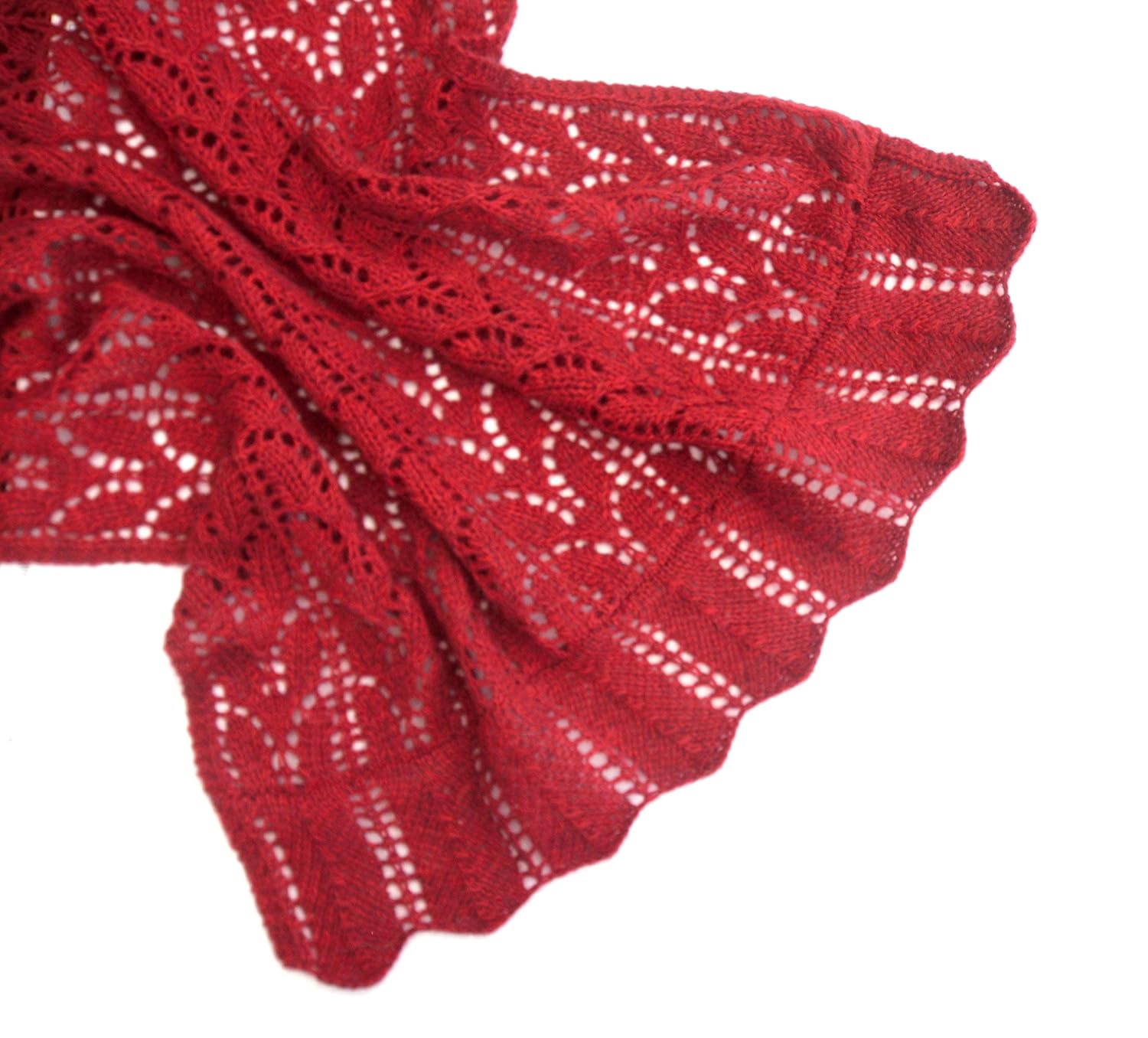 Red Lace Hand Knitted Shawl Wrap Amazon Co Uk Handmade